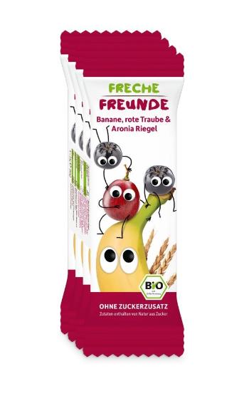 Freche Freunde BIO Ovocná tyčinka Banán, hroznové víno a černý jeřáb 4x23 g