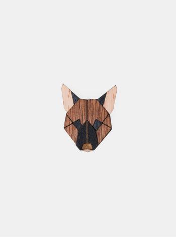 Dřevěná brož ve tvaru psa German Shepherd Brooch BeWooden