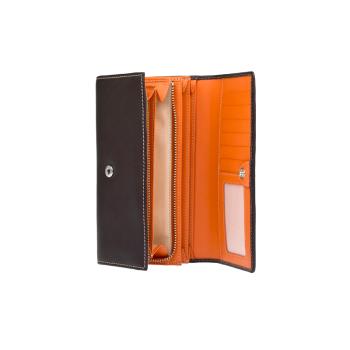 Lagen Dámská peněženka kožená 11230 Tmavě hnědá/Oranžová