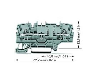 Hlavní svorka WAGO 2002-1961, osazení: L, pružinová svorka, 5.20 mm, šedá, 50 ks