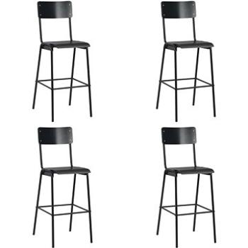 Barové židle 4 ks černé masivní překližka a ocel  (3054566)