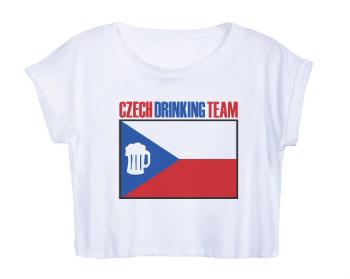 Dámské tričko Organic Crop Top Czech drinking team