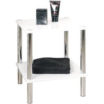 Odkládací stolek Finley, 47 cm, bílá / chrom (HA01021)