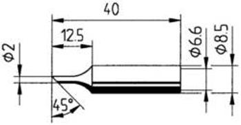 Zkosený pájecí hrot Ersa 0832FDLF/SB 0832FDLF, Velikost hrotů 2 mm, 1 ks