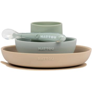 NATTOU Tableware Set of 4 Pieces jídelní set pro děti Green 4 ks