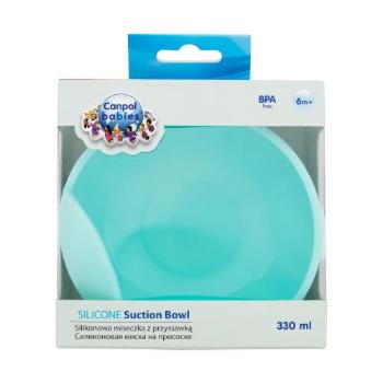 Canpol babies Silicone Suction Bowl Turquoise 330 ml nádobí pro děti poškozená krabička