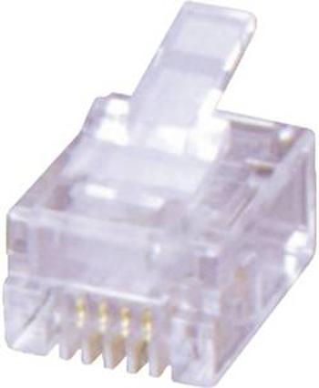 Zástrčka, rovná MH Connectors 6510-0104-02, RJ10 MHRJ114P4CR, počet pólů: 4P4C, transparentní, 1 ks