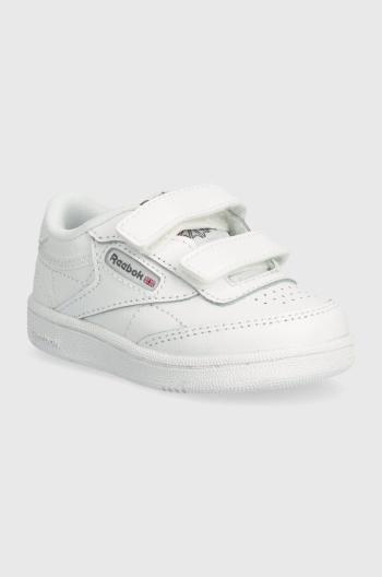 Dětské kožené sneakers boty Reebok Classic CLUB C bílá barva, 100075007