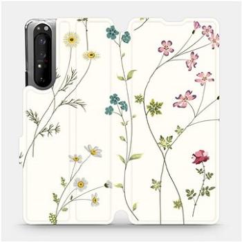 Flipové pouzdro na mobil Sony Xperia 1 II - MD03S Tenké rostlinky s květy (5903516242146)