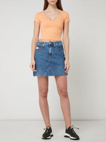 Tommy Hilfiger Tommy Jeans dámské oranžové tričko Rib Crop Tee