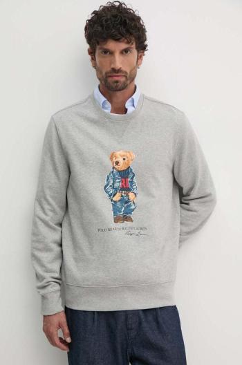 Mikina Polo Ralph Lauren pánská, šedá barva, s potiskem, 710953718