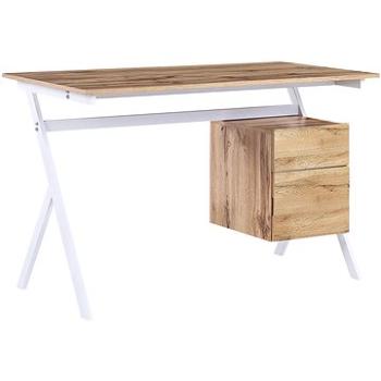 Psací stůl se zásuvkou 120 x 60 cm světlé dřevo / bílá ASHLAND, 319135 (beliani_319135)