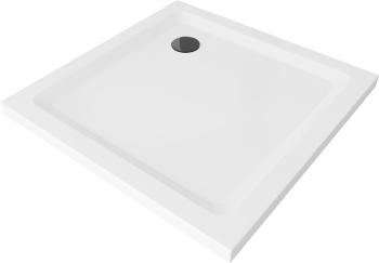 MEXEN/S Flat sprchová vanička čtvercová slim 80 x 80 cm, bílá + černý sifon 40108080B