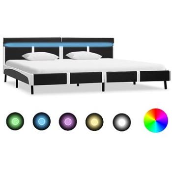 Rám postele s LED světlem šedý umělá kůže 180x200 cm (280311)