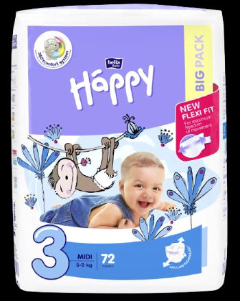 Bella Baby Happy Midi Big Pack 5-9 kg 72 ks