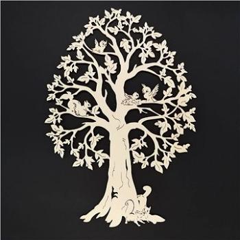 AMADEA Dřevěný strom se zvířaty, přírodní závěsná dekorace, výška 28 cm (08336-00)