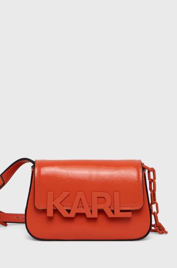 Kožená ledvinka Karl Lagerfeld oranžová barva