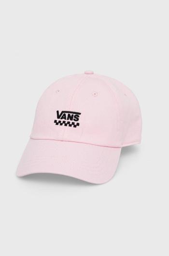Bavlněná čepice Vans růžová barva, s aplikací