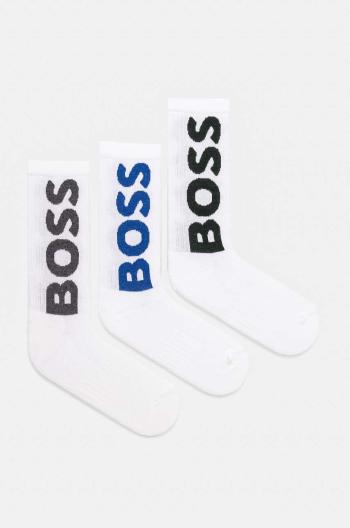 Ponožky BOSS 3-pack pánské, bílá barva, 50524259