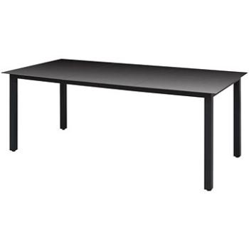  Zahradní stůl černý 190 x 90 x 74 cm hliník a sklo (42789)