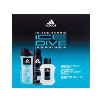 Adidas Ice Dive dárková kazeta toaletní voda 100 ml + deodorant 150 ml + sprchový gel 250 ml pro muže