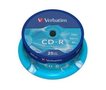 CD-R 700MB, 80min., 52x, DL Extra Protection, Verbatim, 25-cake, bal. 25 ks, 43432