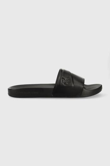 Pantofle Calvin Klein Jeans Slide Padded Monogram pánské, černá barva