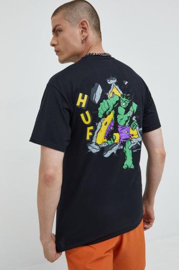 Bavlněné tričko HUF X Marvel Hulk černá barva