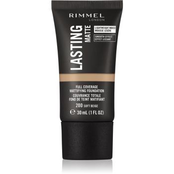 Rimmel Lasting Matte matující make-up odstín 200 Soft Beige 30 ml