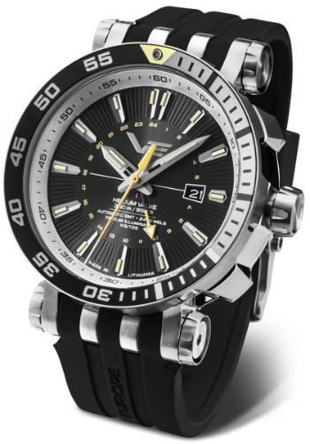 Vostok Europe Energia Rocket Automatic GMT NH34-575A718 - Černý silikonový řemínek