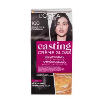 L'Oréal Paris Casting Creme Gloss 48 ml barva na vlasy pro ženy 100 Dark Black