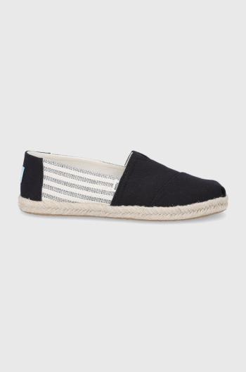 Espadrilky Toms University Stripes černá barva