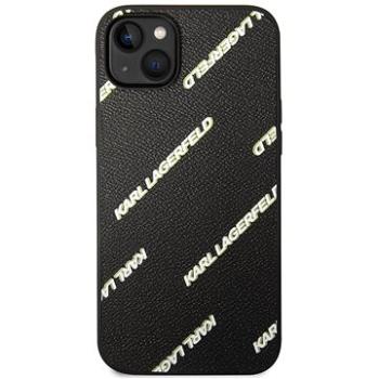 Karl Lagerfeld PU Grained Leather Logomania Zadní Kryt pro iPhone 14 Plus Black (KLHCP14MPGMLKFK)