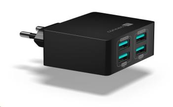 CONNECT IT Fast Charge nabíjecí adaptér 4×USB-A, 4, 8A, černá
