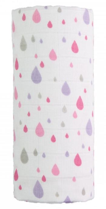 T-Tomi Velká bavlněná TETRA osuška, Pink Drops, 120 x 120 cm