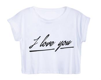 Dámské tričko Organic Crop Top I love you