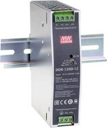 DC/DC měnič napětí na DIN lištu Mean Well DDR-120A-24, 1 x, 24 V/DC, 4.2 A, 100.8 W