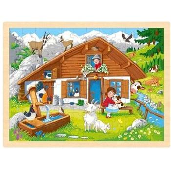Goki Dřevěné puzzle V Alpách 96 dílků (57381)