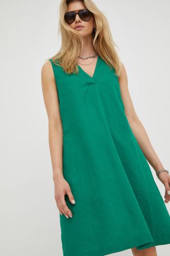 Plátěné šaty Marc O'Polo zelená barva, mini