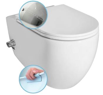 ISVEA INFINITY závěsná WC mísa Rimless, integrovaný ventil a bidet. sprška, 36,5x53 cm, bílá 10NFS1001I