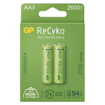 Nabíjecí baterie, AA (HR6), 1.2V, 2600 mAh, GP, papírová krabička, 2-pack, ReCyko