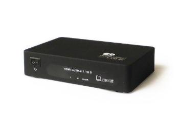 PremiumCord HDMI splitter 1-2 porty kovový s napájením, 4K, FULL HD, 3D, khsplit2b