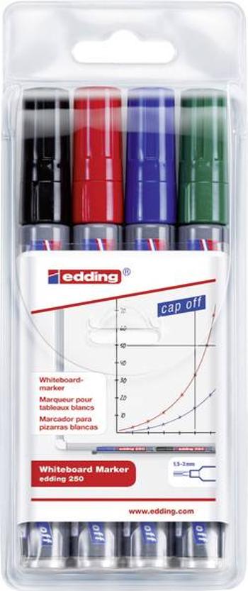 Edding 4-250-4 edding 250 whiteboard marker popisovač na bílé tabule černá, modrá, červená, zelená 4 ks/bal.