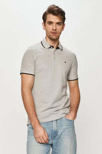 Polo tričko Jack & Jones šedá barva, hladké