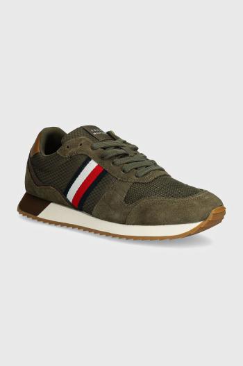 Sneakers boty Tommy Hilfiger RUNNER EVO MIX BLOCK zelená barva, FM0FM05298