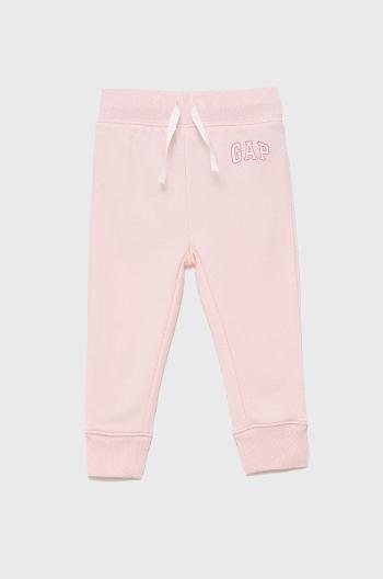 Dětské kalhoty GAP růžová barva, hladké