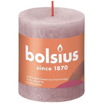 BOLSIUS rustikální svíčka púdrově růžová 80 × 68 mm (8717847148919)