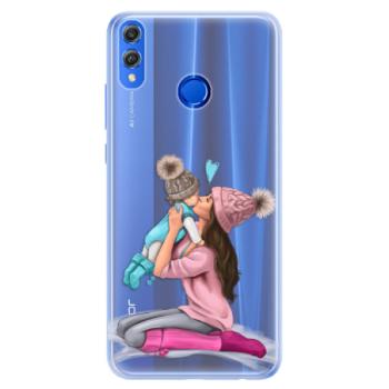 Silikonové pouzdro iSaprio - Kissing Mom - Brunette and Boy - Huawei Honor 8X