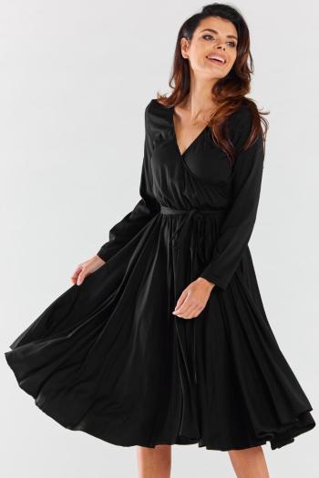 Černé midi šaty A471
