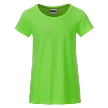 James & Nicholson Klasické dívčí tričko z biobavlny 8007G - Limetkově zelená | L